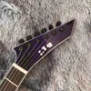 Mástil de GUITARRA para bajo con tapa de arce acolchado personalizado, cuerpo pasante en color morado LTD con pastillas EMG