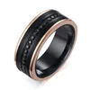 8MM alliance de luxe bague en carbure de tungstène noir CZ Zircon pierre or ROSE côté hommes éternité SUPER bijoux 4996019