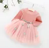 Girls Autumn Dress Mesh patchwork Dresses Baby Solid Starp Star Lace Dress Kids Designer Clothes Baby Boutique Clothing 0-4T LY14