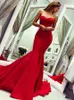 2021恋人の赤いストラップレス人魚のウエディングドレスの女性の長いイブニングガウンフォーマルパーティーはセクシーな背中のないプラスサイズの花嫁介添人ドレス