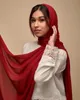 Ny Crinkle Bubble Chiffon Hijab Scarf Shawls Muslim Fashion Plain Wraps Pannband Långa halsdukar/halsduk 180*70 cm 10 st/parti