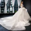 Бальное платье шикарное с длинным рукавом свадебные платья Алибаба Китай Платье De Noiva Бисероплетение Аппликация Кружева Свадебные платья Часовня Поезд