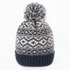 Casual Sticked Beanie Hat Women Autumn Winter Hat Tryck Skidåkning Plush Fashion Warm Winter Hats Sticked Cotton Women