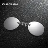 Oulylan مصفوفة جولة نظارات شمسية بدون شفة الرجال الكلاسيكية المشبك الأنف نظارات الشمس الرجال مصغرة فرملس تصميم نظارات