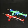 AK47 Forma 8.10inches Longo Silicone Néctar Kit de Coletor Portátil Tubulação de Fumar com Titânio Dica Dab Palha Petriga Tubulações