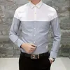 Gorąca Sprzedaż Kolor Blok New Arrival Bawełna Męskie Oxford Casual Koszule Wiosna Z Długim Rękawem Slim Fit Paski Sukienka Koszula Mężczyźni Plus Rozmiar 4XL