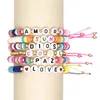 RAISINS Heishi Perles Bracelets pour les femmes d'été Bracelet 2020 Lettre personnalisée Pulseras arc-en-main Bijoux Boho multicolore