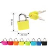 30x23mm Small Mini Strong Metal Padlock Travel Suitcase Diary Book Lock With 2 Keys Security Luggage Padlock Decoration 8 Colors DBC BH4075