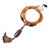 Collier Maxi ethnique pour femmes, pierre de couleur en céramique, pendentifs de perles Dzi, coquille de noix de coco, longue chaîne, bijoux Vintage à la mode