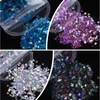 Nail Art Decorations 5 Pack/Set Butterfly Holographic Glitter Sequins Sparkly Charms Flakes Accessories For Nails