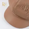 Autumn Women Pu BERETS HAT Fashion Retro Lace Stitching Octagonal Cap Kvinnlig varma varma vinterhattar Newsboy Hat RH9673397