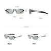 Merk Pochromic zonnebrillen Herenovergangslens Drijven Gepolariseerde zonnebril voor mannen Fashion Rimless UV400 Mirrored Goggles4268339