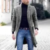 Nya Mäns Overcoat Män Casual Winter Fashion Hounstooth Gentlemen Long Coat Jacket Outwear Högkvalitativa Mens Tops Blouse Fashion1