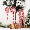 Christmas Tree Lollipop Opknoping Ornament Wit en Rood Candy Nieuwjaar Kerstversiering voor Home Party JK2009XB