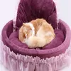 ペットベッドマットラウンドペットラウンジャークッション猫かわいい王女マットソファーピュパイラウンジャー小さな大きな犬の洗える暖かいペットベッドLSK1191