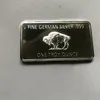 Buffle non magnétique plaqué argent allemand, 10 pièces, 1 OZ, animal de bœuf, 58 mm x 28 mm, lingot souvenir bar324N