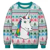 Licorne Vêtements Sweat Noël Printemps Homme Femmes Mode Rouge Plus La Taille Impression 3D À Manches Longues Sweatershirt Tops Pull YJL556