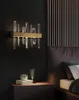 Modern Gold Metal Crystal Wall Light Light Sala de jantar Decoração El Decor de casa Sconnce WA159308I8428071