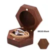 ブラックウォルナット六角形パーソナライズされた素朴な結婚式の木製リングボックスホルダーウェディングリングベアラージュエリーボックスギフト323p
