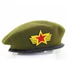 Hommes de casquette militaire sans badge Solider Hat armée homme femme laine vintage beret becs caps hiver chaude chapeau cosplay chapeaux pour femme6840927