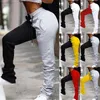 Pontas de corrida feminino streetwear bordado casual bordado calça de altura retalhos de retalhos de retalhos calças de moletom colorida cintura feminina empilhada