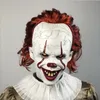Full Head Latex Mask Horror Film Stephen King039s It 2 Cosplay Pennywise Clown Joker Led Mask Halloween Party Requision7393636