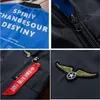 Mężczyźni Pilot Bomber Jacket Pocket Army Green Obie Wziejskie Męskie Kurtki lotu Mężczyzna Windbreaker Streetwear Odzież, GA415