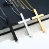Hänge halsband eyeyoyo klassisk blank kors bön Kristus rostfritt stål män kvinnor religion lyckliga smycken1207j