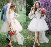 Robes courtes de l'épaule tulle ruine princesse un jardin de jardin robe nuptiale vestiaire de la sur mesure de novia 403 403