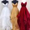 Güzellik Hüsniye Moda, 2020 Ballgown Glitter sapanlar Ruffled Pembe Uzun Balo Elbise Açık Geri Gerçek Görüntü Kolsuz Eve Dönüş Inspired uyuyan