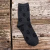 New Fashion Spring Autumn Men Socks Dollar Symbol Printed Comfortable Breathable Absorb Sweat Anti-slip Man Middle Long Sock217f