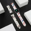 Drucken Sie Ledergürtel-Armband-Armband-Band-Band für Apple Watch-Serie 5 4 3 2 1 38mm 42mm 40mm 44mm