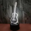 3D Illusie Licht Gitaar Led Nachtverlichting Zeven kleuren Verwisselbare Touch Afstandsbediening Sfeer Licht Kerstcadeau Kleine Tafellampen