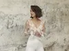 Romantic Jumpsuits Bridal Outfit Beach Wedding Dresses Ankle Length Lace Long Sleeves Reception Gowns Women Pant Suit