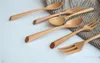 19 * 3.8cm / 19 * 2.5cm Portable Écologique Vaisselle En Bois Cuillère À Café Fourchette Cuillère À Soupe Restauration Coutellerie Cuisine Cuisine Outils Ustensile RRA12345