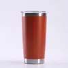 16 kleuren 20oz Tumblers Roestvrijstalen vacuüm geïsoleerde dubbele muur wijnglas thermische kop koffie bier mok met deksels voor reizen