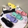 Neue Frauen Luxus Plattform Sandalen Chunky Heel Retro Gummi Slide Sandale Candy Colors Sommer Sexy Sandalen Größe 35-41 mit Kasten 267