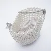 ZA Pearl Beaded Bag White Fairy Portable Messenger s with Chain Female Purses and Handbags Cross Body Woman 220224