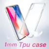 Transparent Clear 1mm TPU Soft Cases For iPhone 13 12 Pro XS MAX 8 Samsung S21 S10 PLUS S20 Huawei P40 phone cover with OPP Bag