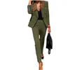 Womens Multicolor Blazers Sets Fashion Trend Long Sleeve Slim Pants 2 Piece Suits Designer Female Cardigan Lapel Neck Single Breasted Suits