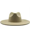 Sombrero Fedora clásico de ala ancha, sombreros de lana blancos y negros, sombrero de invierno aplastable para hombres y mujeres, sombreros de Jazz para bodas1