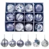 12 pcs brillant boule de Noël petit arbre de Noël incassable suspendu décorer 201128