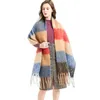 2020 зимняя оплетка кисточкой обручке шарфы шали контрастные цветные шарфы шейный платок для женщин модные аксессуары подарок капель