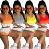 Ny plus storlek 2xl Women Outfits Summer Jogger Suit Yoga Suits Two Piece Set Gradient Tracksuits Tank Top Vest+Shorts Casual Sportswear 4398