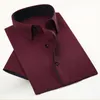 Nieuw aankomstmerk heren twill korte mouw shirts zakelijke formele shirts voor mannen modekleding 201124