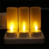 6 LED Night Akumulator Niemiejscy Herbata Świeca do Xmas Party Electronic Candle Lampy T200108