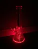 Vintage 14inch 7mm LED Iridescent Light Up Beaker Glass Bong Hookah water Smoking Pipes Oil Burner can put customer logo