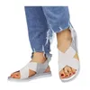Femmes confortable sans lacet sandales élastique Textile épissage sandales chaussures de plage décontractées pour femme antidérapant léger sandale femme 2020 1010