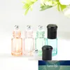 20st / parti 3ml tomma mini-glasrullflaskor för eteriska oljor påfyllningsbara parfymflaskde deodorantbehållare med svart lock
