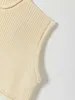 Suéter corto tejido sin mangas con cuello redondo para mujer, suéter informal para mujer, Tops cortos holgados a la moda para mujer SW861 201223